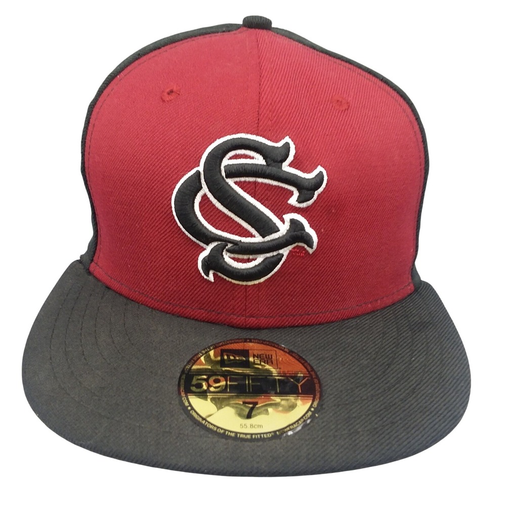 South Carolina Gamecocks New Era Fitted Hat 59FIFTY Cap Crimson Black‎ Size 7